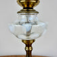 Vintage Fenton White Opalescent Coin Dot Small Table Lamp 13.5"