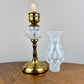 Vintage Fenton White Opalescent Coin Dot Small Table Lamp 13.5"