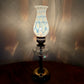 Vintage Fenton White Opalescent Coin Dot Small Table Lamp 13.5"