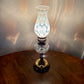 Vintage Fenton White Opalescent Coin Dot Small Table Lamp 13.5"