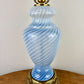 Vintage Blue Swirl Glass Table Lamp
