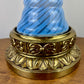 Vintage Blue Swirl Glass Table Lamp