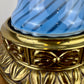 Vintage Blue Swirl Glass Table Lamp