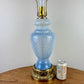Vintage Blue Swirl Glass Table Lamp