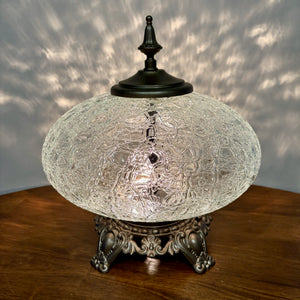 Vintage Clear Crackle Glass Nightlight Lamp