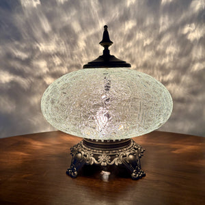 Vintage Clear Crackle Glass Nightlight Lamp