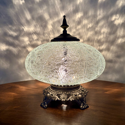 Vintage Clear Crackle Glass Nightlight Lamp
