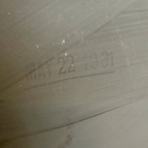 Antique May 22, 1931 Floral Dot Leaves Etched Scalloped Glass Ornate Frame Mirror