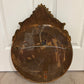 Antique May 22, 1931 Floral Dot Leaves Etched Scalloped Glass Ornate Frame Mirror