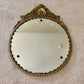 Antique May 22, 1931 Floral Dot Leaves Etched Scalloped Glass Ornate Frame Mirror