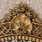 Antique May 22, 1931 Floral Dot Leaves Etched Scalloped Glass Ornate Frame Mirror