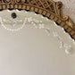 Antique May 22, 1931 Floral Dot Leaves Etched Scalloped Glass Ornate Frame Mirror