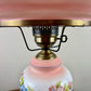 Vintage Pink Blue Floral Hurricane Lamp 26"