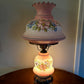 Vintage Pink Blue Floral Hurricane Lamp 26"
