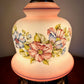 Vintage Pink Blue Floral Hurricane Lamp 26"