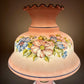 Vintage Pink Blue Floral Hurricane Lamp 26"