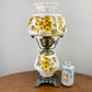 Vintage Yellow Floral Hurricane Lamp 16.75"