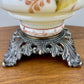Vintage Yellow Floral Hurricane Lamp 16.75"