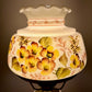 Vintage Yellow Floral Hurricane Lamp 16.75"