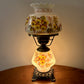 Vintage Yellow Floral Hurricane Lamp 16.75"