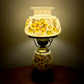 Vintage Yellow Floral Hurricane Lamp 16.75"