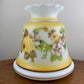 Vintage Yellow Rose Brown Floral Hurricane Lamp Shade | 10 Inch Fitter