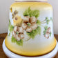 Vintage Yellow Rose Brown Floral Hurricane Lamp Shade | 10 Inch Fitter
