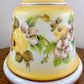 Vintage Yellow Rose Brown Floral Hurricane Lamp Shade | 10 Inch Fitter