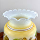 Vintage Yellow Rose Brown Floral Hurricane Lamp Shade | 10 Inch Fitter