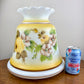 Vintage Yellow Rose Brown Floral Hurricane Lamp Shade | 10 Inch Fitter
