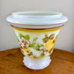 Vintage Yellow Rose Brown Floral Hurricane Lamp Shade | 10 Inch Fitter
