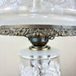 Vintage Frosted & Clear Glass White Roses Floral Hurricane Lamp