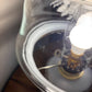 Vintage Frosted & Clear Glass White Roses Floral Hurricane Lamp