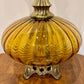 Vintage Amber Glass Table Lamp