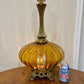 Vintage Amber Glass Table Lamp