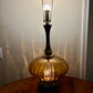 Vintage Amber Glass Table Lamp