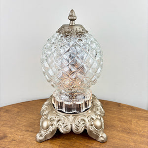Vintage Clear Glass Diamond Pattern Nightlight Lamp