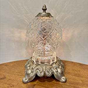 Vintage Clear Glass Diamond Pattern Nightlight Lamp