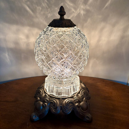 Vintage Clear Glass Diamond Pattern Nightlight Lamp