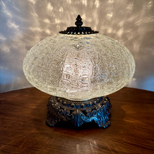 Vintage Clear Crackle Glass Nightlight Lamp