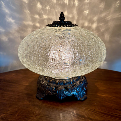 Vintage Clear Crackle Glass Nightlight Lamp