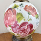 Vintage Red Purple Floral Milk Glass Nightlight Lamp