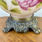 Vintage Red Purple Floral Milk Glass Nightlight Lamp