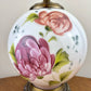 Vintage Red Purple Floral Milk Glass Nightlight Lamp