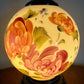 Vintage Red Purple Floral Milk Glass Nightlight Lamp