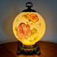 Vintage Red Purple Floral Milk Glass Nightlight Lamp