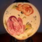 Vintage Red Purple Floral Milk Glass Nightlight Lamp