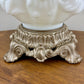 Vintage Embossed Lion Head Pink Rose Floral Milk Glass Nightlight Lamp 10.5" |