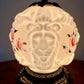Vintage Embossed Lion Head Pink Rose Floral Milk Glass Nightlight Lamp 10.5" |