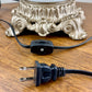 Vintage Embossed Lion Head Pink Rose Floral Milk Glass Nightlight Lamp 10.5" |